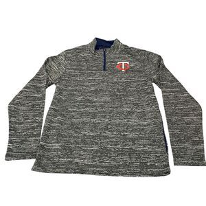 Majestic MLB Minnesota Twin Logo 1/4 Zip Pullover Long Sleeve Mens Size M